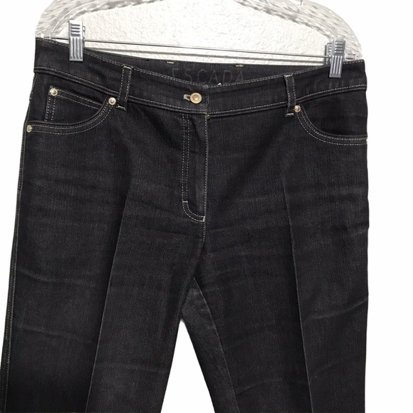 Escada black jeans with Gold Stitching Dark Wash - Picture 9 of 11